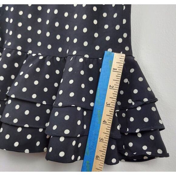 Evan Picón Women's Size 4 Ruffle Knee Length Pencil Skirt Black White Polka Dots - Picture 9 of 10